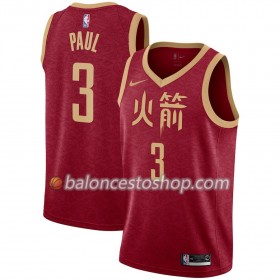 Camiseta Hombre NBA Houston Rockets Chris Paul 3 2018-19 Nike City Edition Rojo Swingman